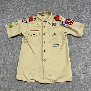 VINTAGE Boy Scouts of America Shirt Youth Large Uniform Patches USA 00s 58983